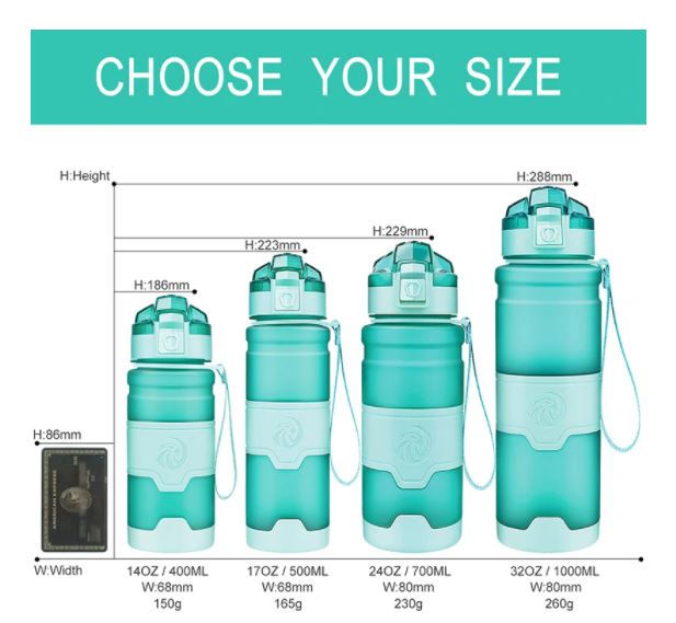 Portable Leak-proof Protein Shaker Water Bottle