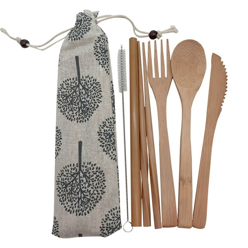 Handmade Wooden Cutlery Set Zero Waste Alternative to Bamboo Portable Travel  Utensils, Reusable Straw & Pouch Eco Friendly Vegan Gift 